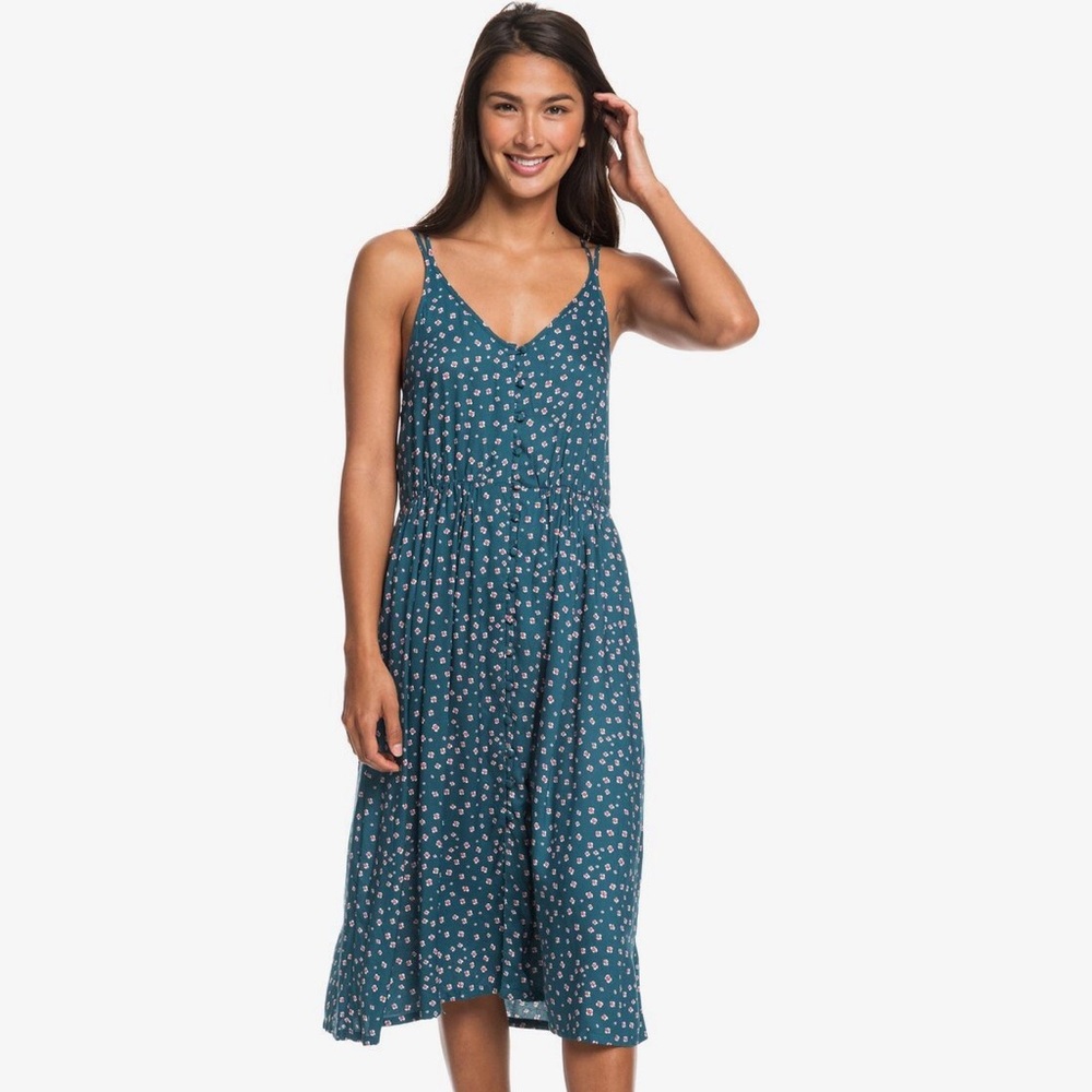 Roxy floral button down midi dress